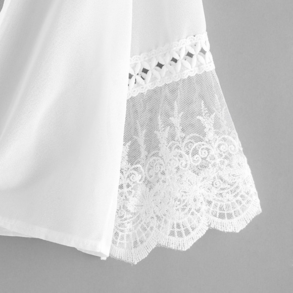 CONTRAST LACE CHIFFON KIMONO - Picture 3 of 3